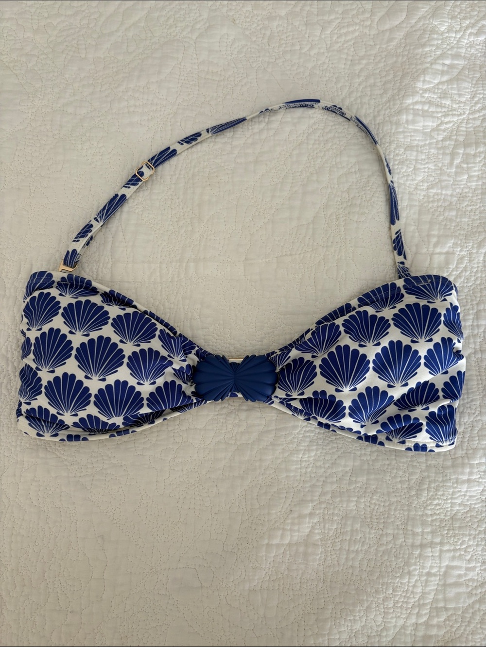 kate spade Navy and White Shell-Print One-Piece Swim